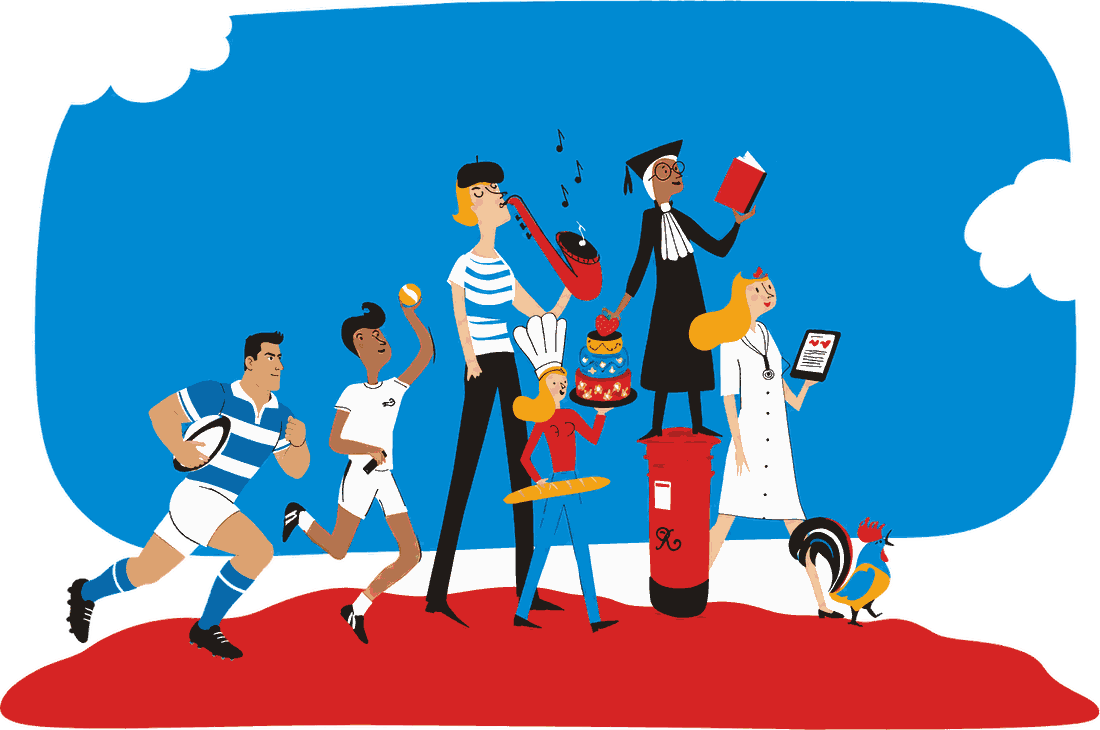 Illustration de la communauté française en Grande-Bretagne : sport, gastronomie, culture, éducation et institutions