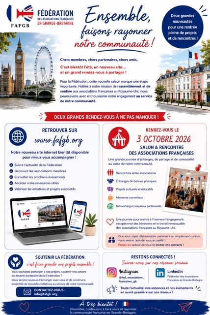 Newsletter FAFGB — Ensemble, faisons rayonner notre communauté